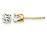 3/5 Carat (ctw I1, J-K) Diamond Solitaire Stud Earrings in 14K Yellow Gold